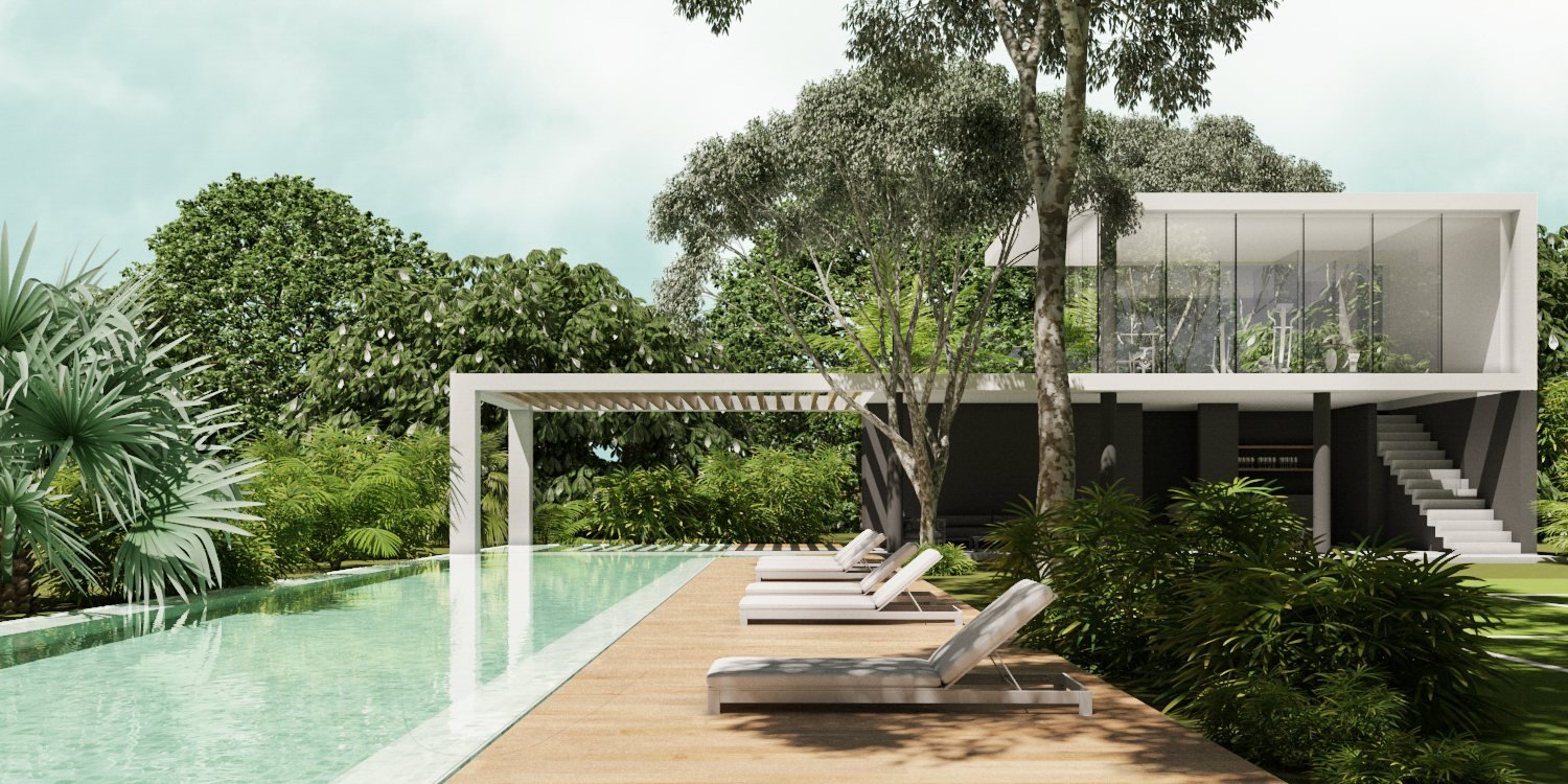 Via Arbolada clubhouse pool and sun deck, render