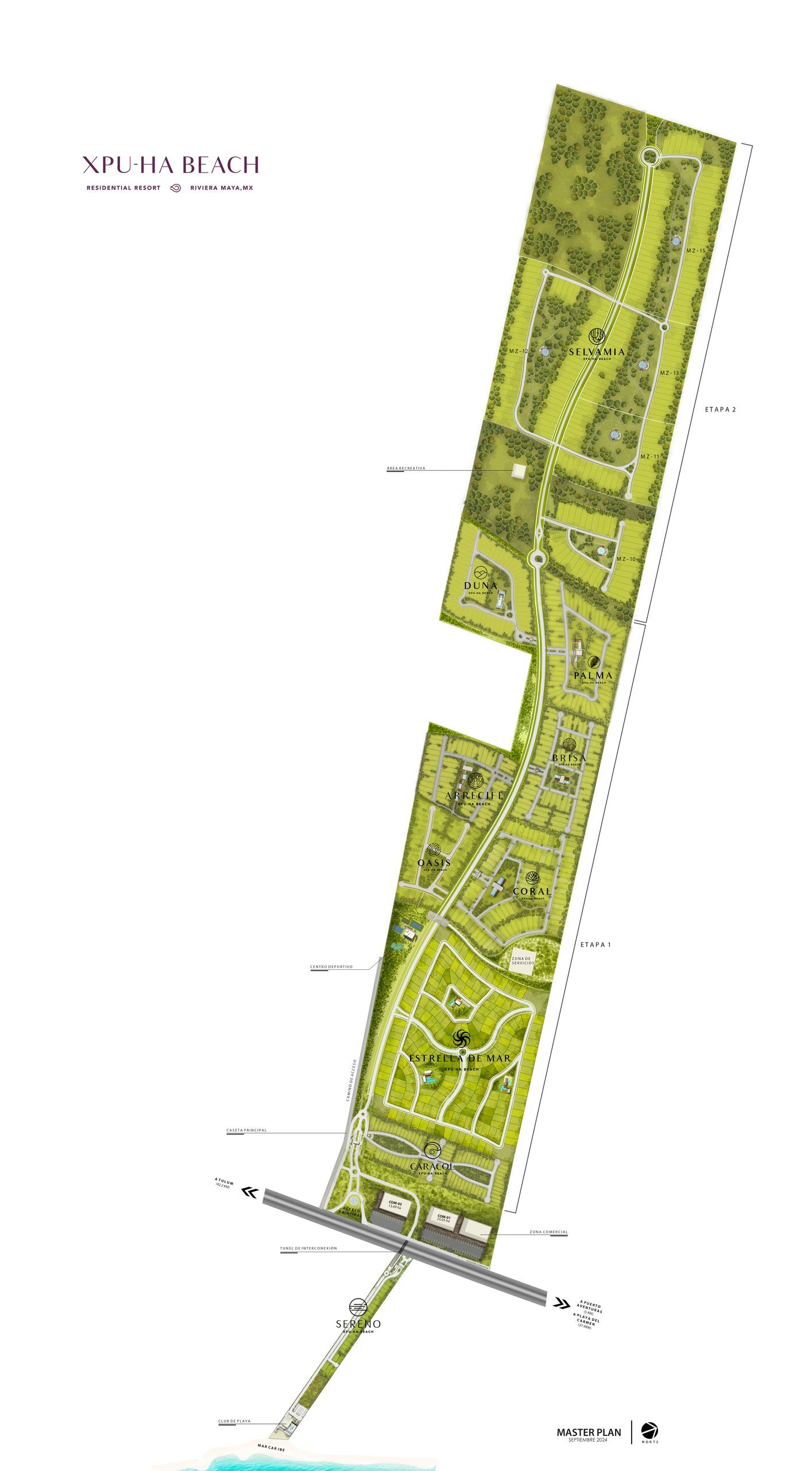 Xpu-Ha Beach master plan, stages 1 and 2